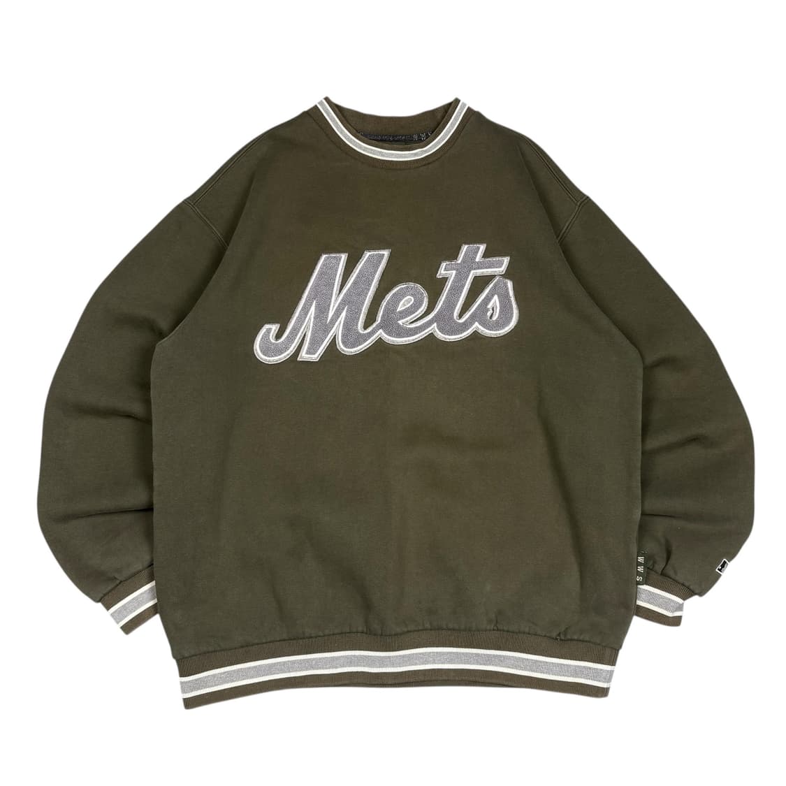 MLB 00’s 카키컬러 셔닐로고 뉴욕 메츠 맨투맨 상품이미지1