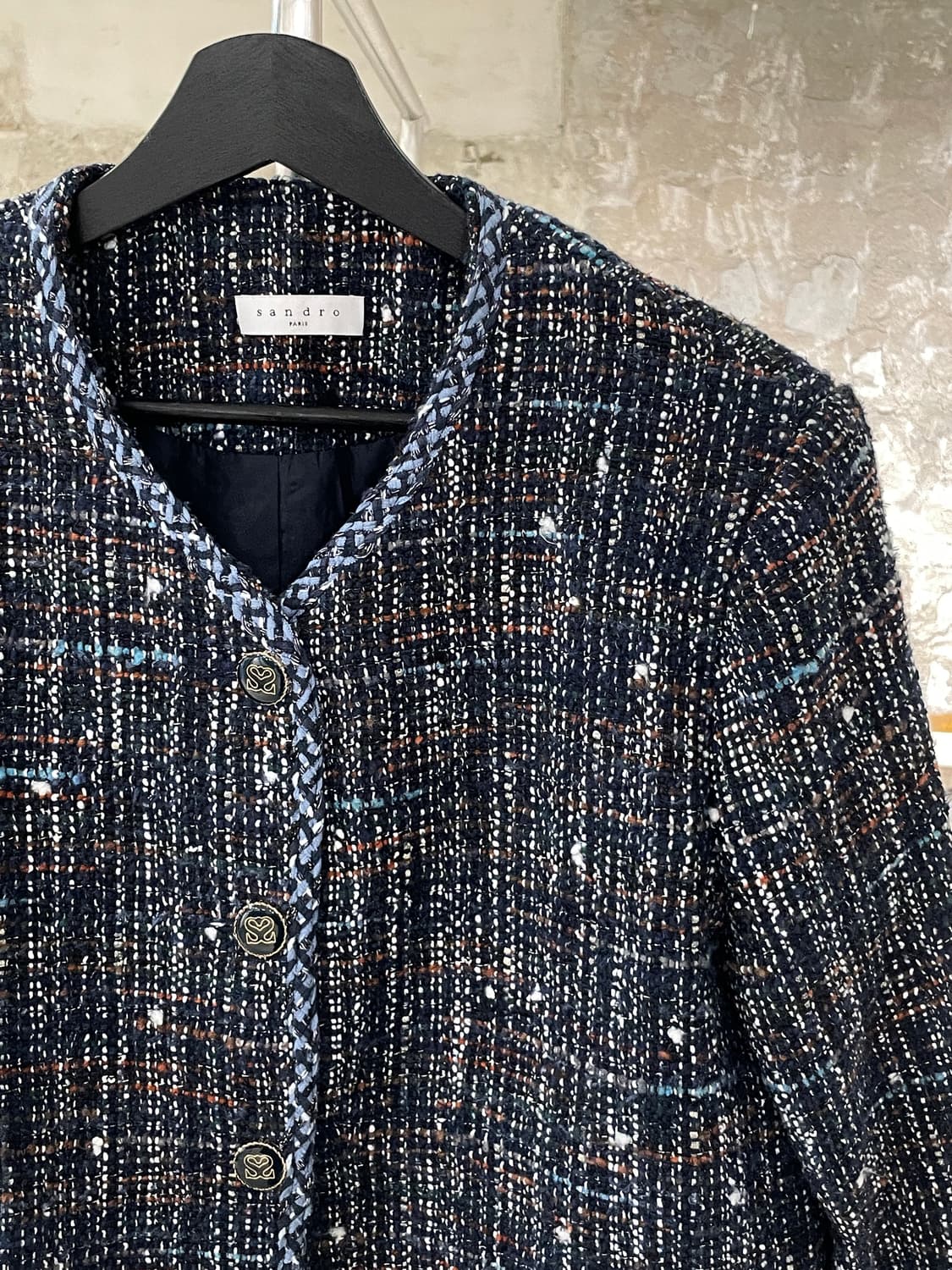 산드로 블루 아크릴 울 트위드 자켓 상품이미지3