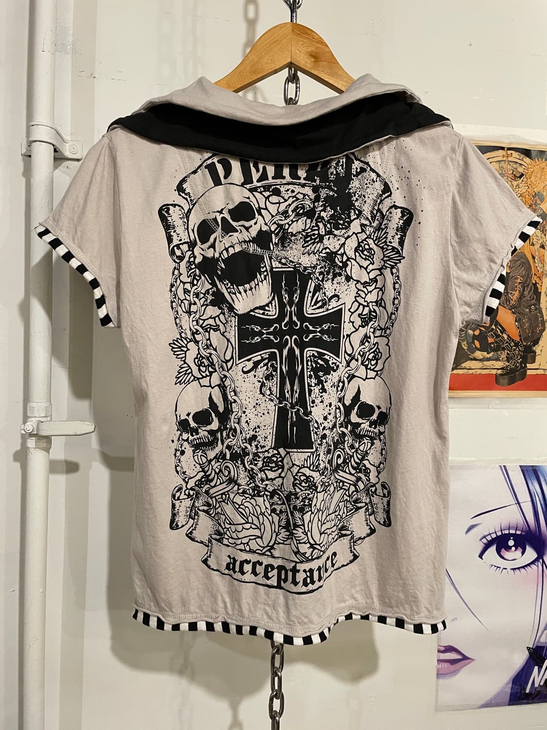 dig deep 디그딥 와이어 카라 스컬 프린팅 티셔츠 펑크 상품이미지7