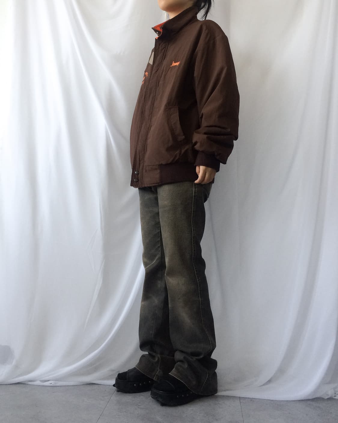 High neck over fit bomber jacket 상품이미지1
