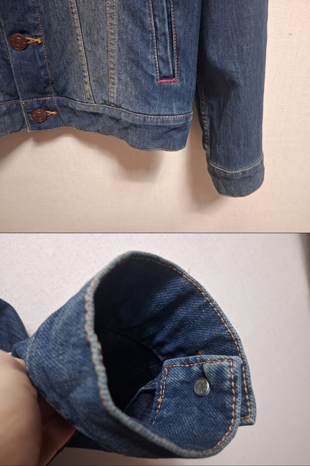 일본판 에드윈 데님청쟈켓 다크블루워싱 져지데님 90 95  상품이미지5