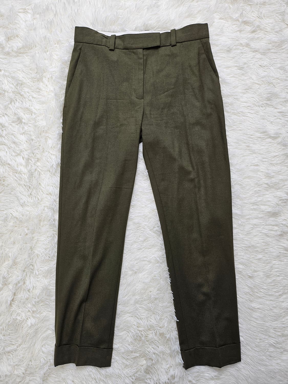 코스 여성 카키색 롤업 린넨 슬랙스 바지 68 상품이미지1