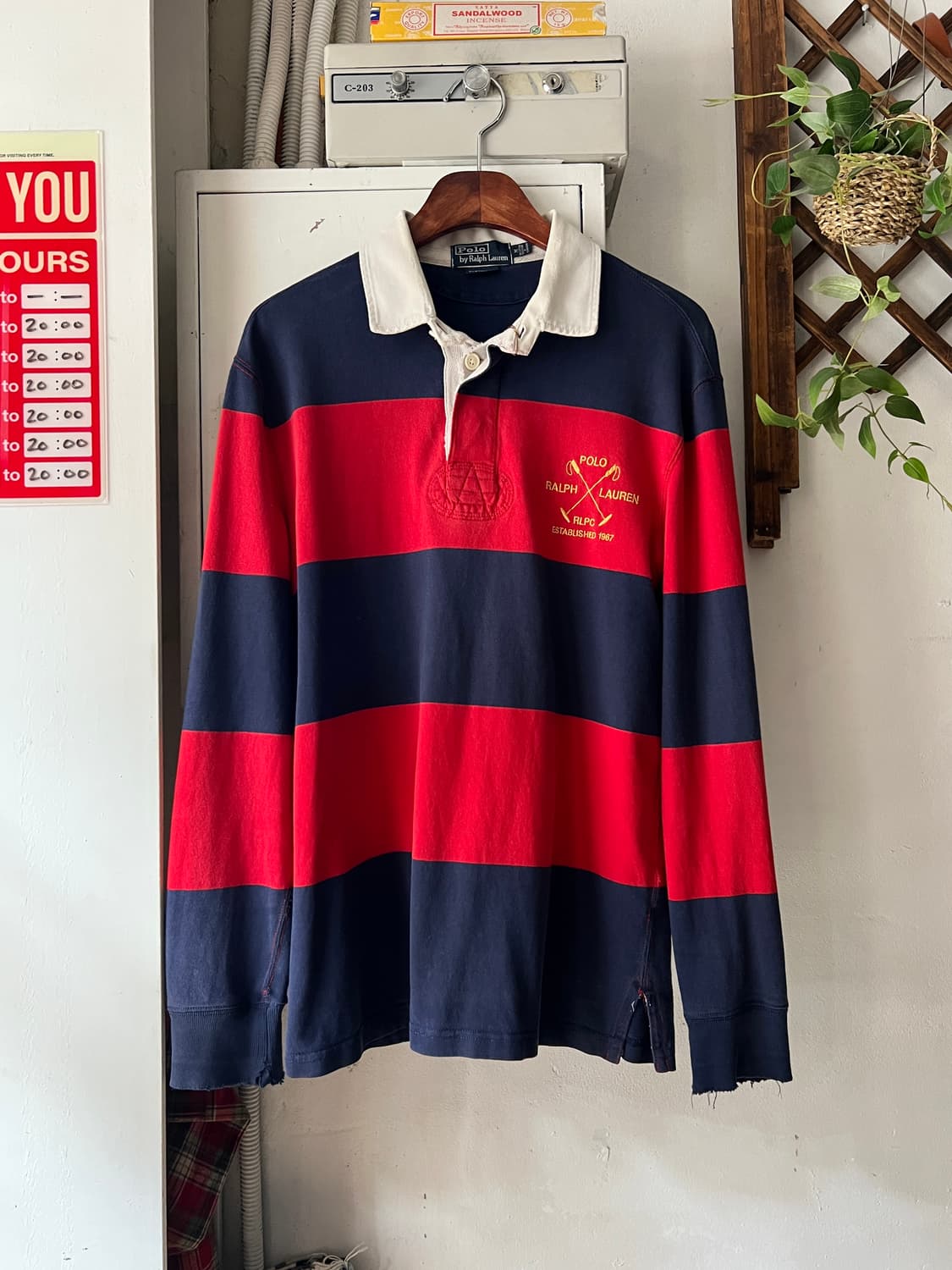 [M]90's 폴로 랄프로렌 USA RLPC 럭비 티셔츠 상품이미지1