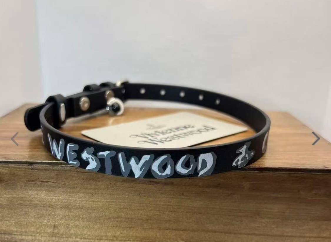 비비안웨스트우드 아카이브 레터링 orb 펑크 레더 초커 목걸이 상품이미지4