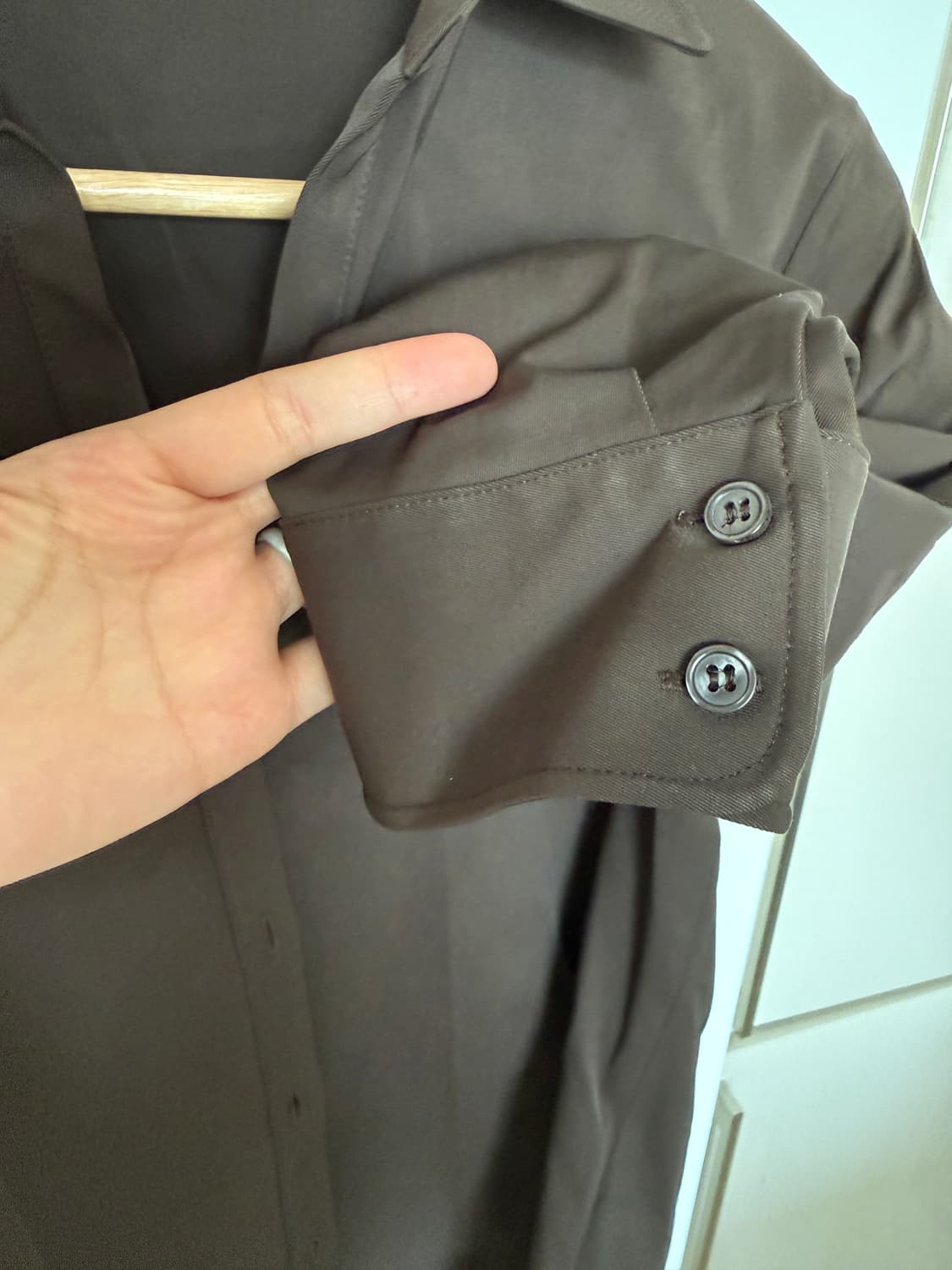 거의 새것 ZARA 자라 브라운 셔츠 M 상품이미지4