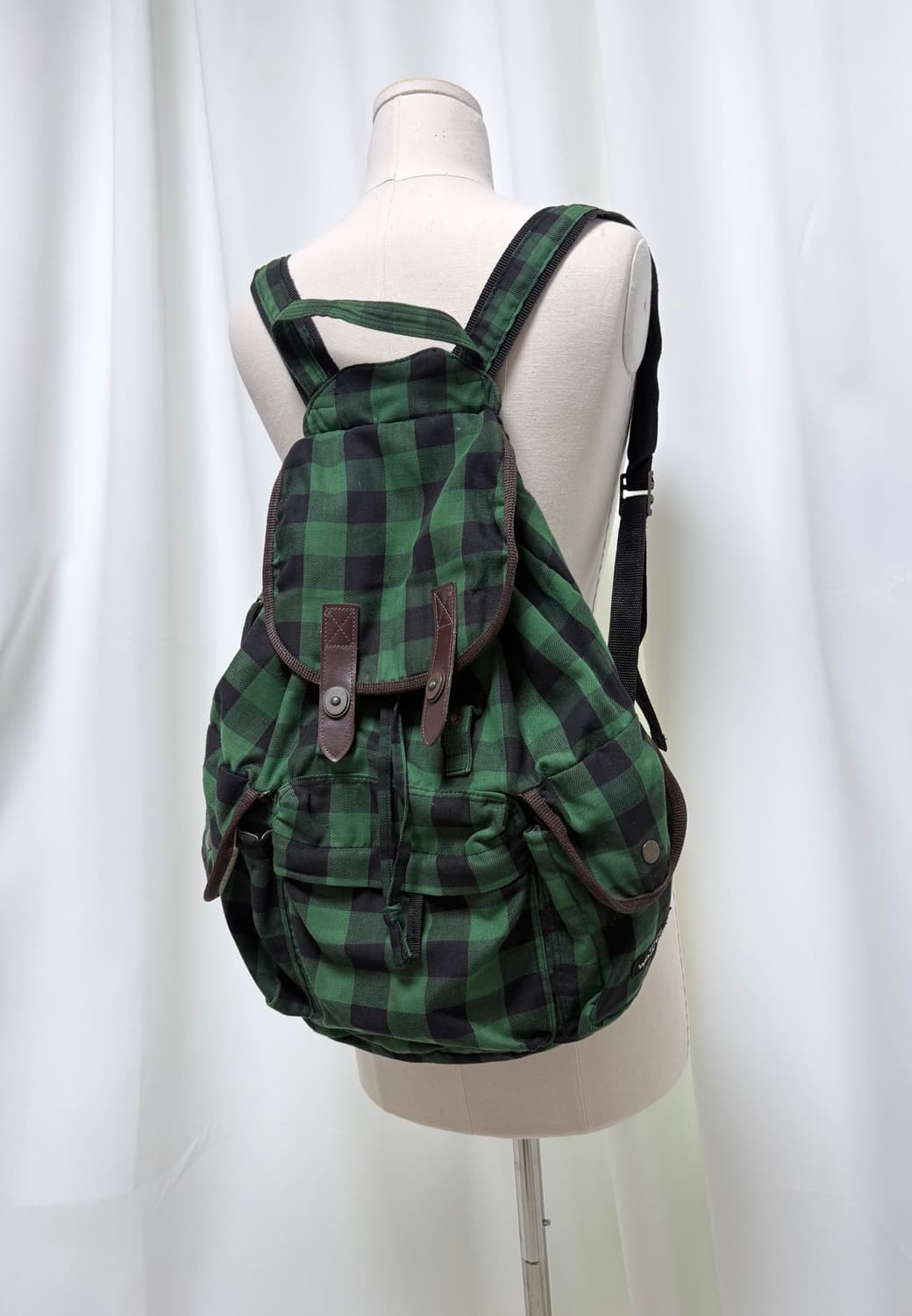 울리치 빈티지 그린 버팔로 체크 백팩 상품이미지1