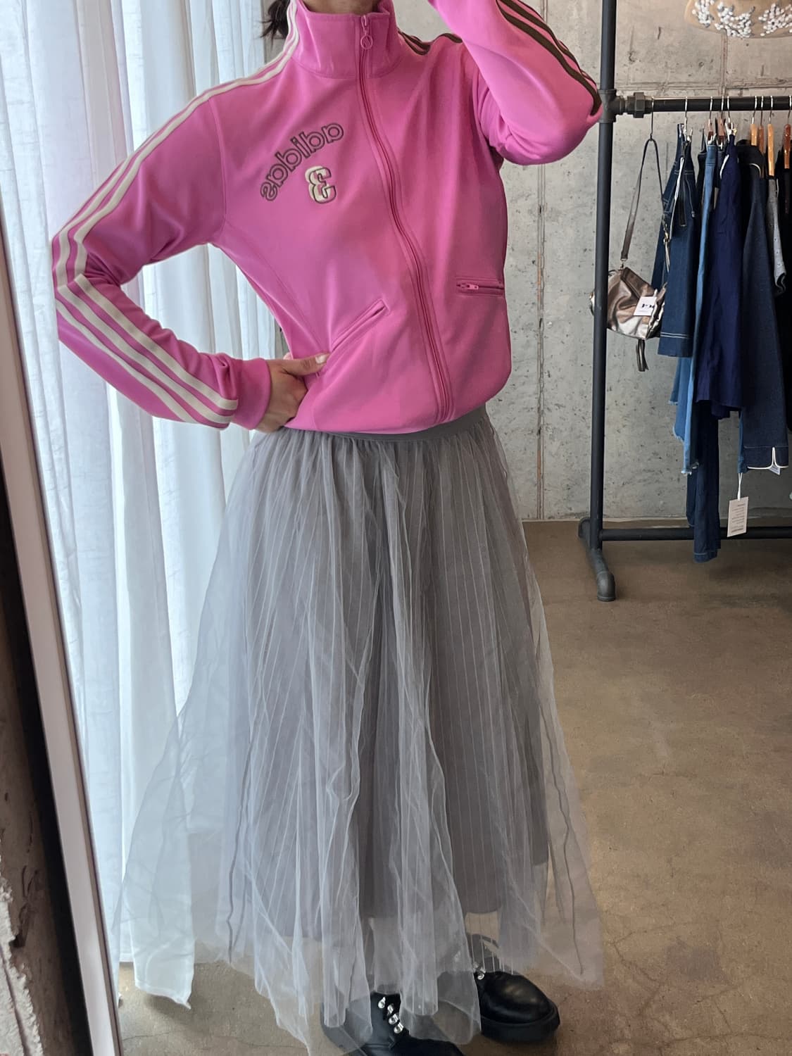00s ADIDAS 아디다스 파이어버드 트랙탑 핑크&브라운 상품이미지2