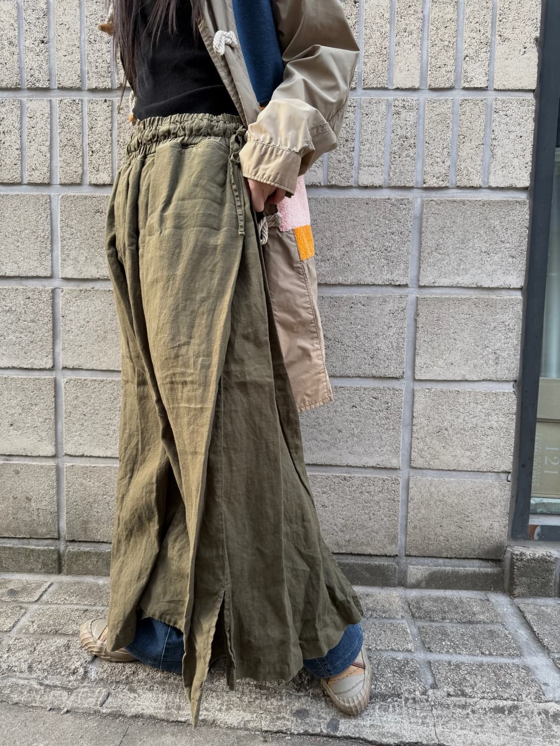 캐피탈 절개 스커트 디테일 팬츠 상품이미지5