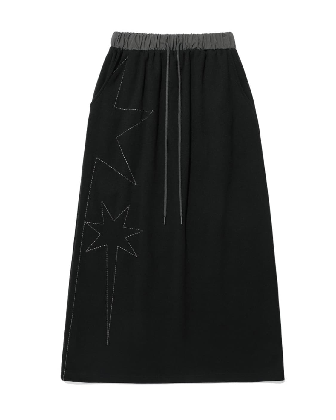 나이스고스트클럽 BIG STAR LOGO SWEAT SKIRT_BLACK 상품이미지1
