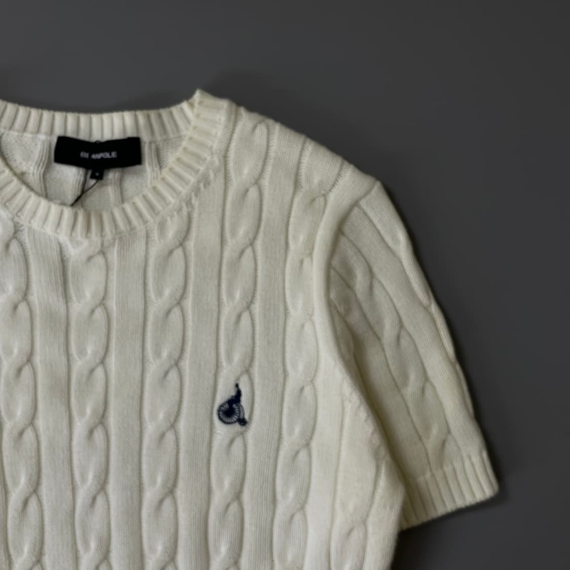 빈폴 화이트 꽈배기 반팔니트 S 상품이미지3