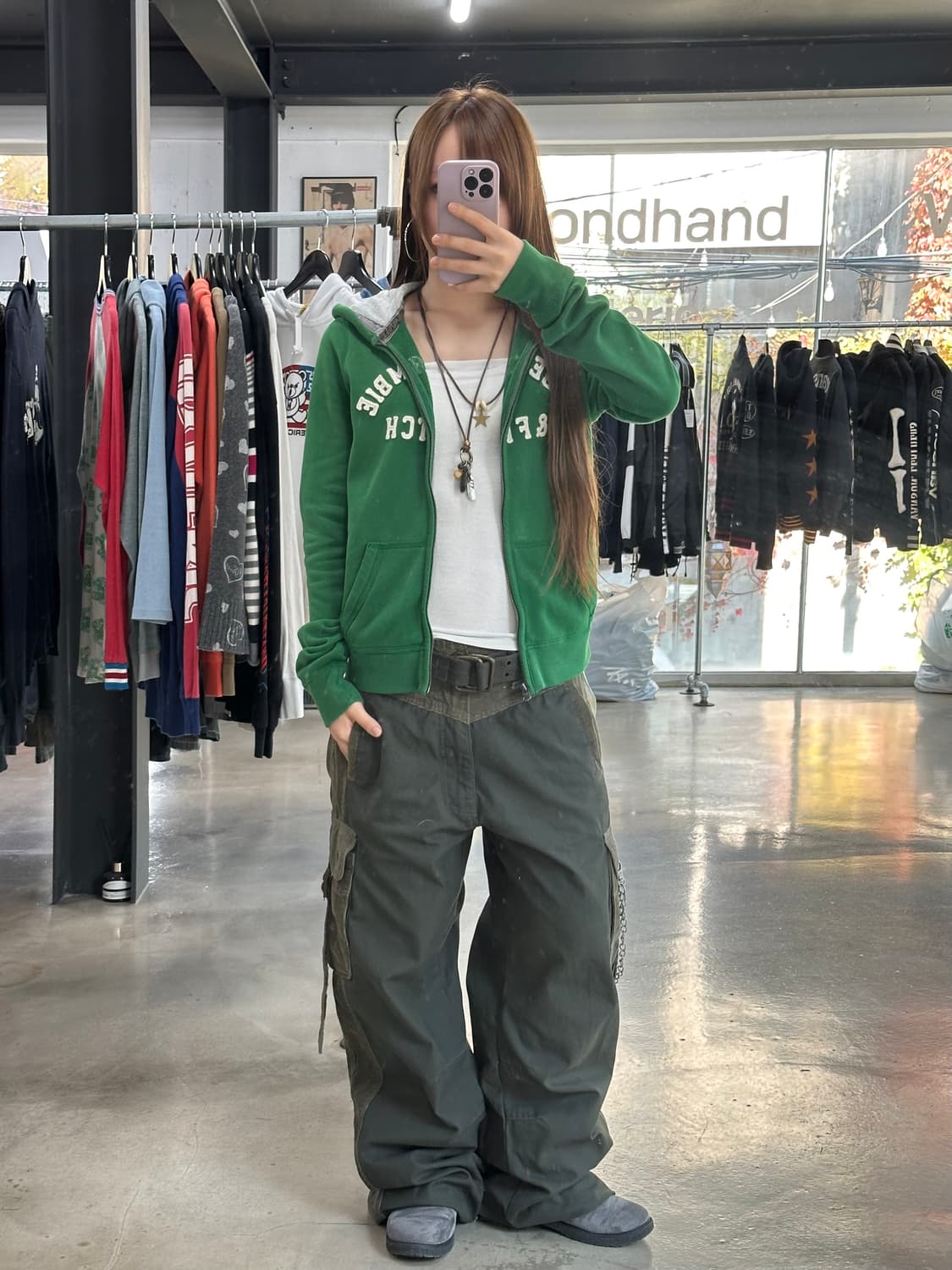 아베크롬비 후드집업 그린 상품이미지2