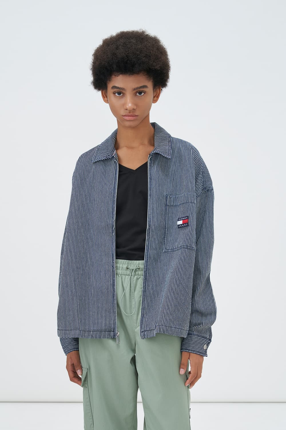 (XS) 타미진스 스트라이프 박시 오버 셔츠 자켓 상품이미지8