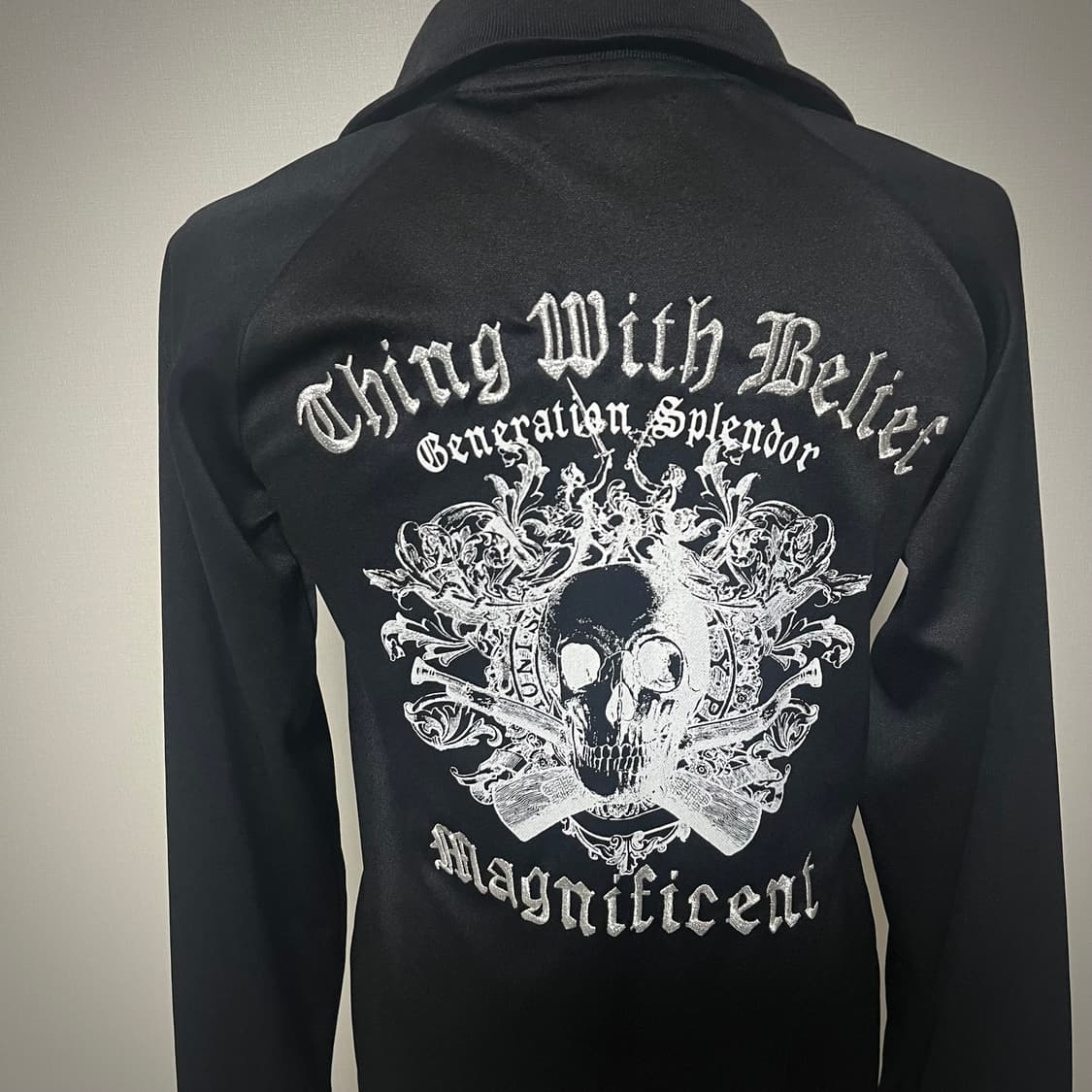 고스펑크 해골 프린팅 자수 져지 y2k 상품이미지4