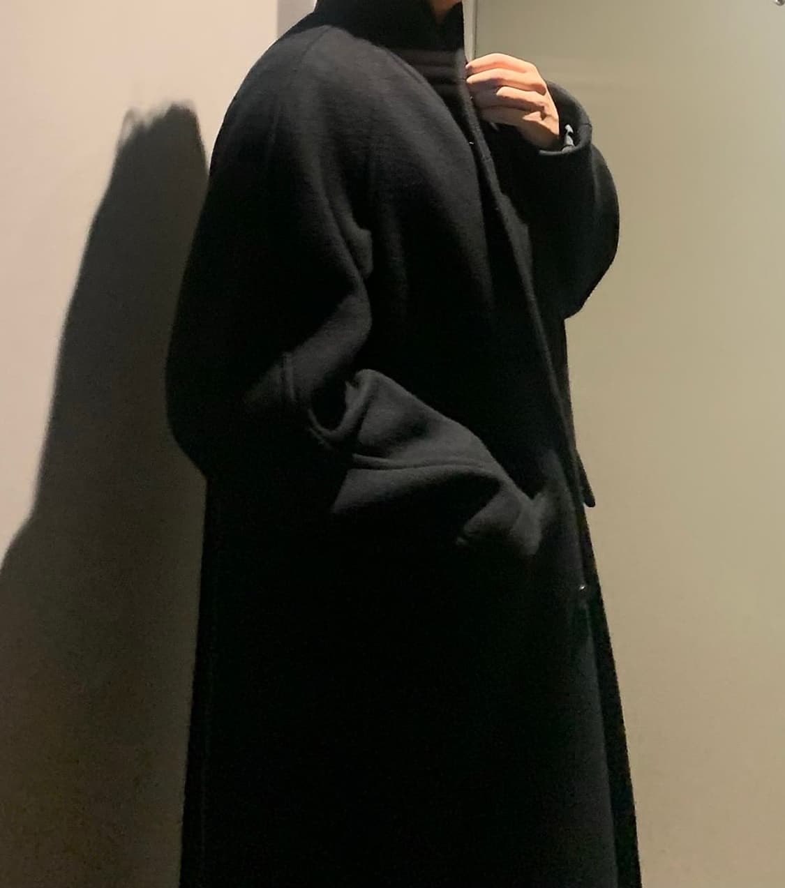 애프터프레이 숄카라 코트 블랙 M (르메르 티베탄 느낌) 상품이미지3