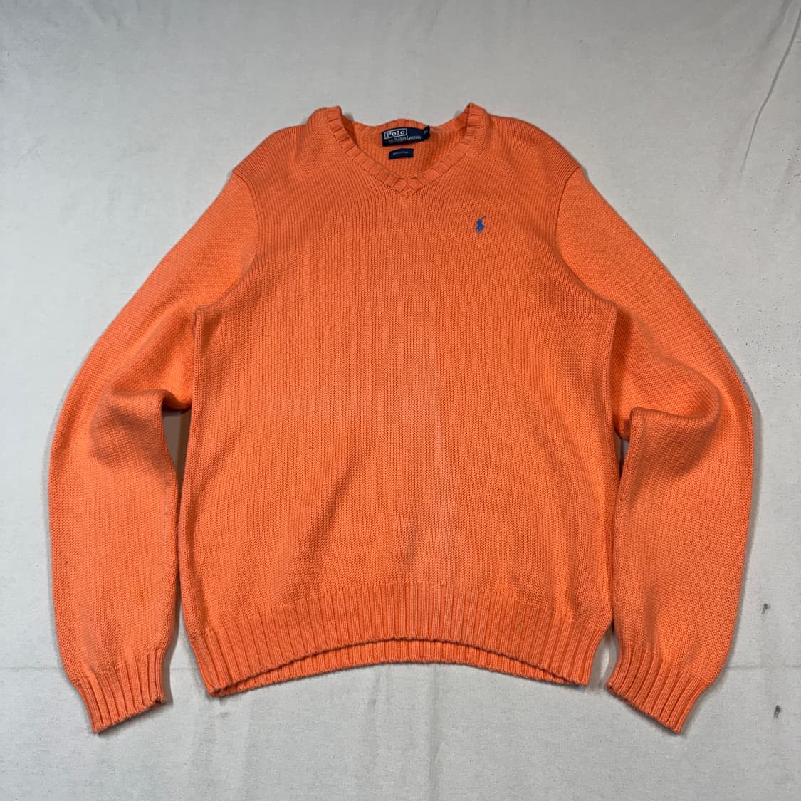 XL) 폴로 랄프로렌 헤비코튼 라운드넥 니트 오렌지/주황 상품이미지1