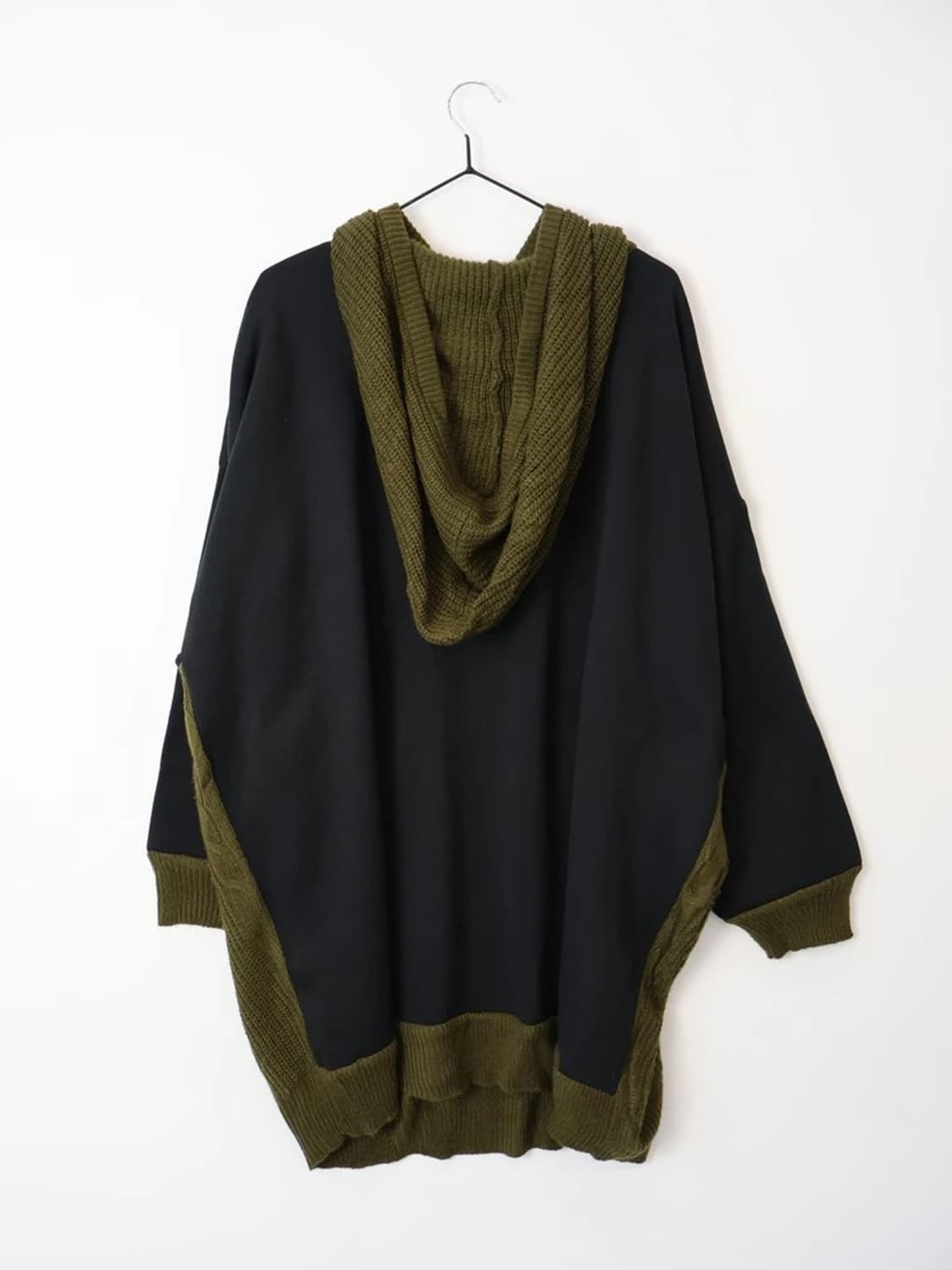 SMILE LAND Color Block Cable Knit Hoodie 상품이미지5