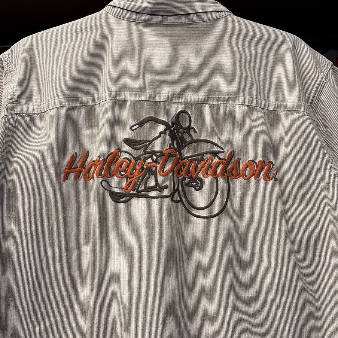 할리데이비슨 팻보이 엠브로이드 스트라이프 워크셔츠 N1155 상품이미지5