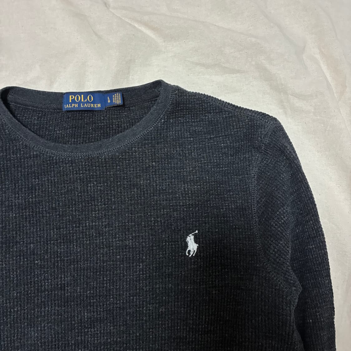 폴로 와플 니트 그레이 L 상품이미지3