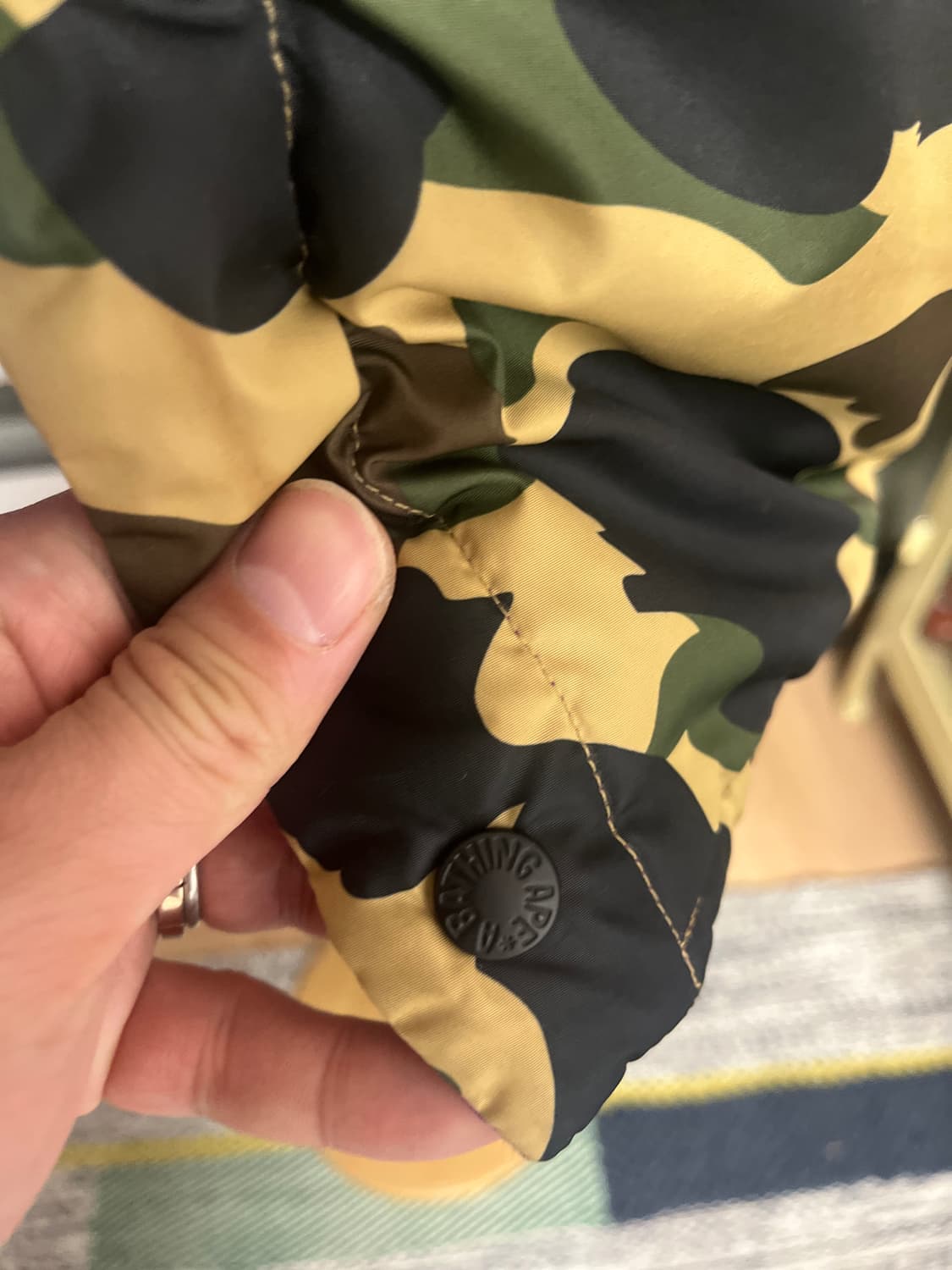 베이프 양면 카모 패딩 덕다운 조끼 L 상품이미지3