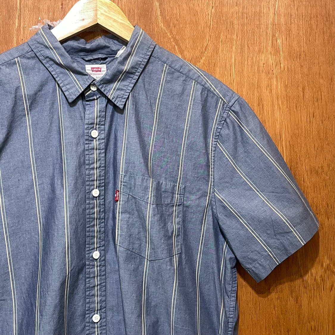 (L) Levi's 리바이스 포켓 스트라이프 반팔 셔츠   상품이미지2