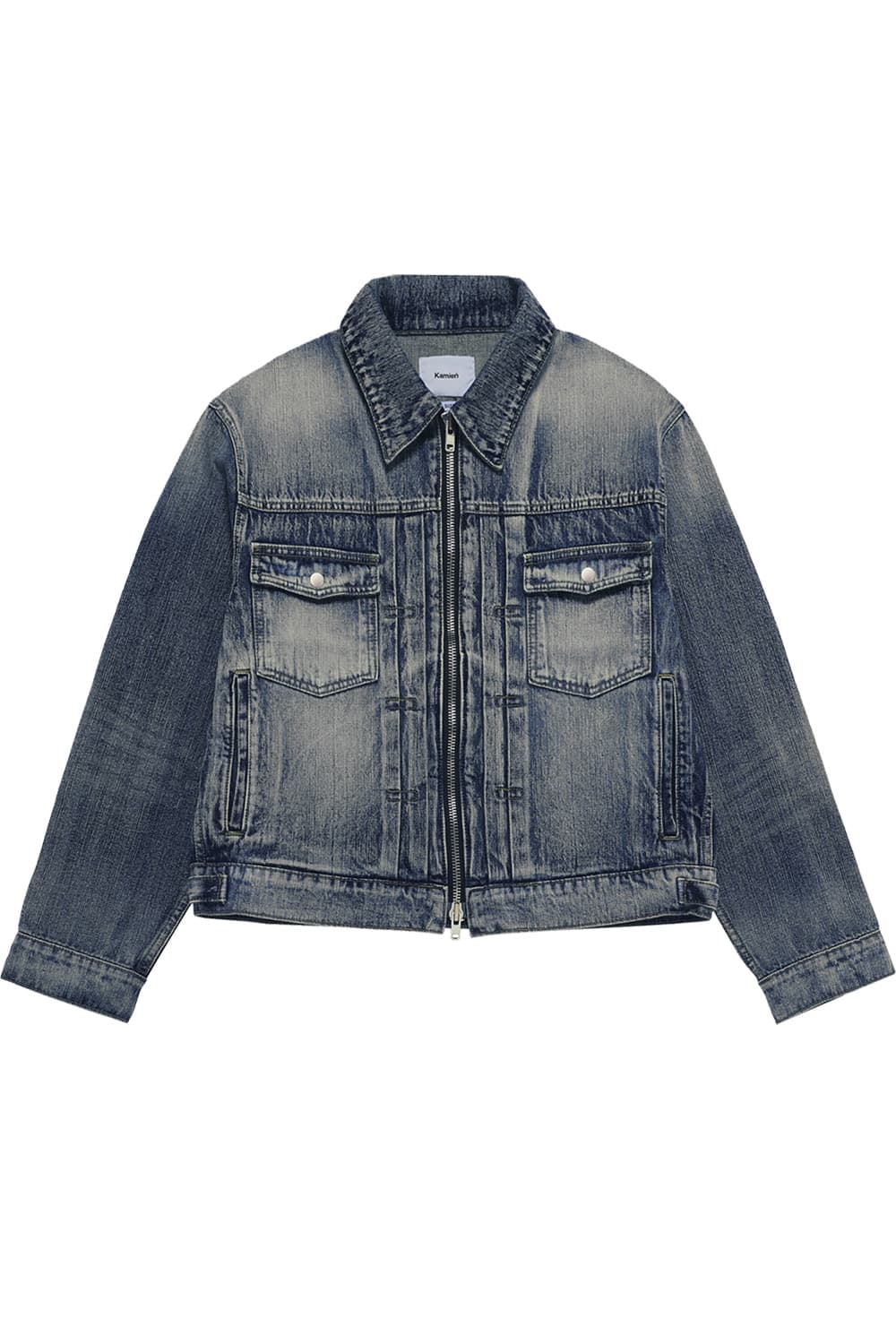 카미엔 데님 자켓 CROP TRUCKER JACKET OASIS BLUE 상품이미지1