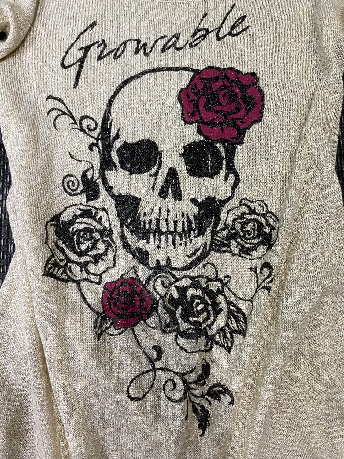 [ZELOS] Skull Print Stud Detail Tee 펑크 상품이미지3