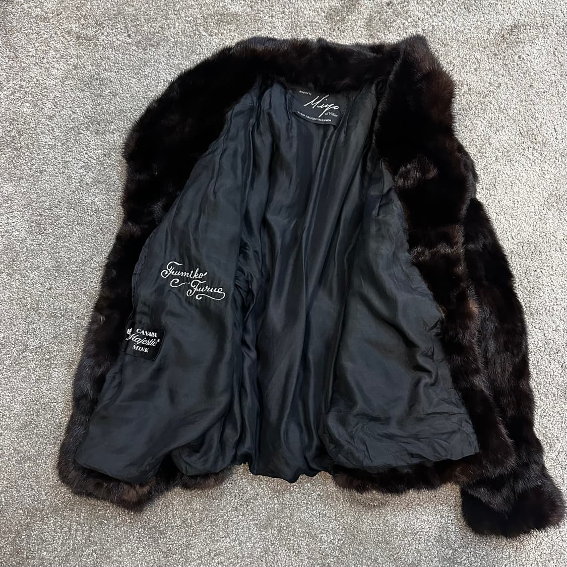 빈티지 캐나다 블랙브라운 밍크 숏 퍼자켓M 상품이미지2