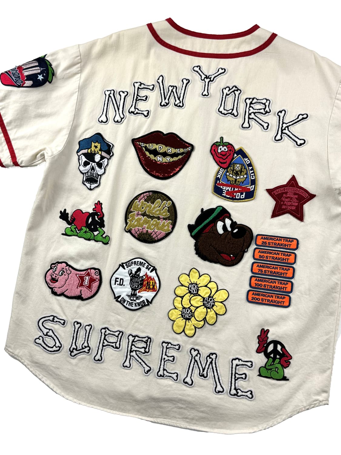 슈프림 패치 데님 베이스볼 저지 네츄럴 상품이미지5