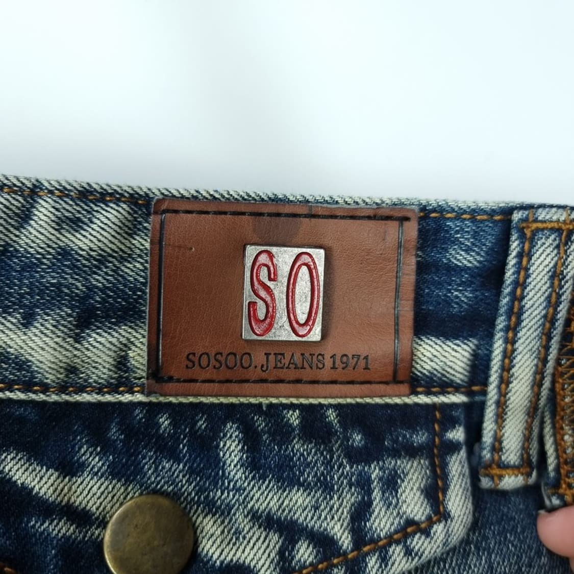 빈티지 워시드 패치 슬림핏 바이커진 바이커 데님 팬츠 청바지 M16790 상품이미지7