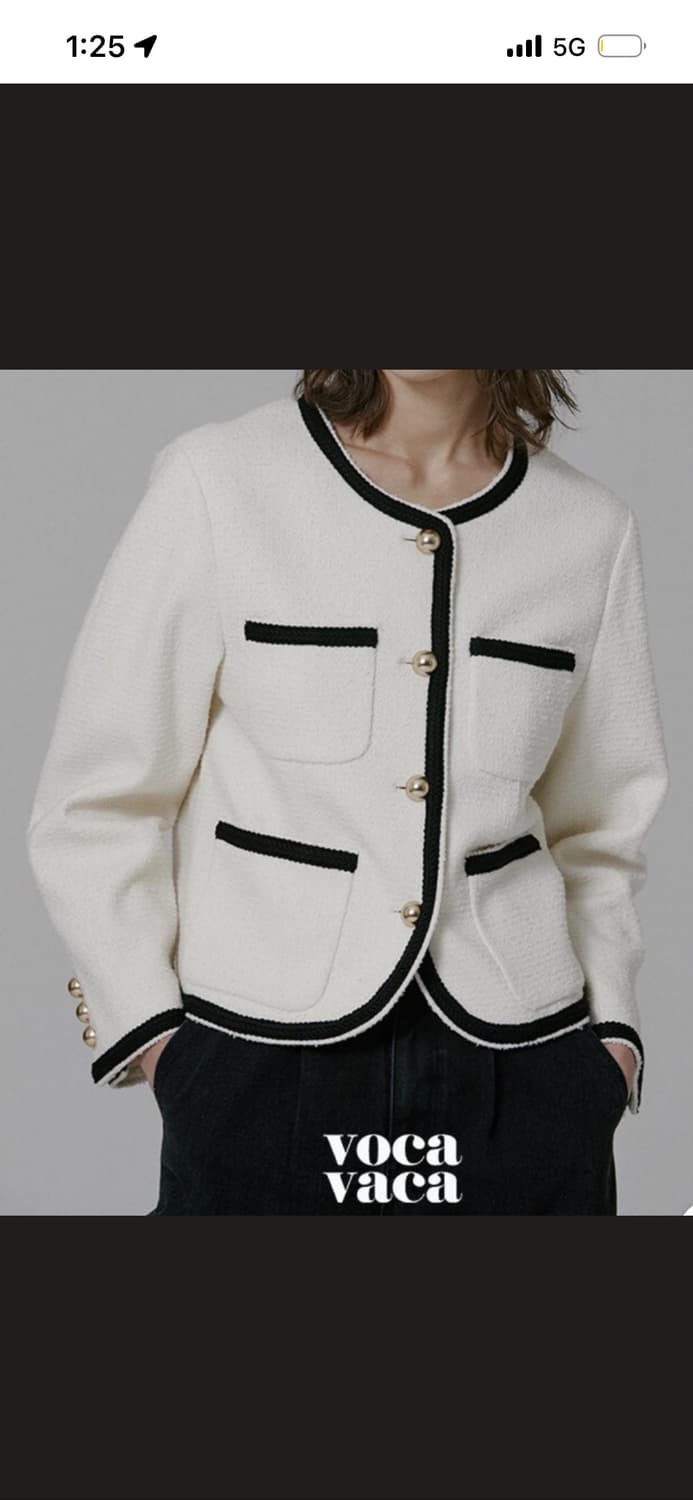 보카바카 마렘마 배색 트위드자켓 아이보리 s 상품이미지1