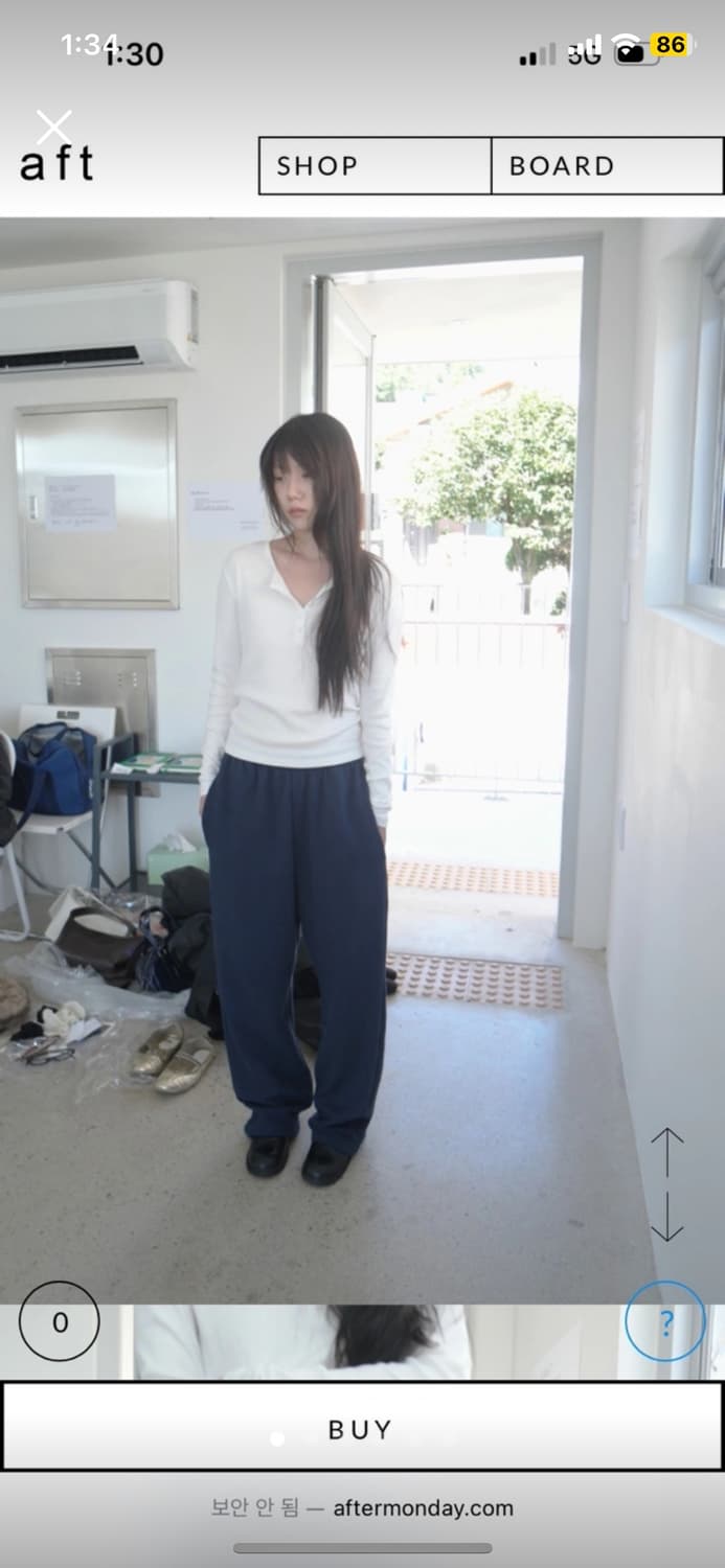 애프터먼데이 스웻팬츠 네이비/브라운 일괄 상품이미지1