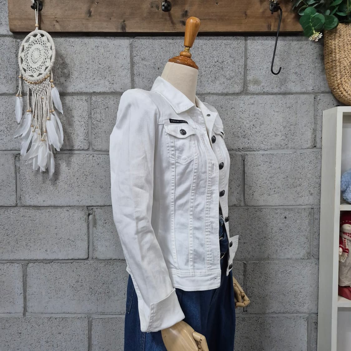 필립플레인 정품 큐빅 스컬 데님자켓 상품이미지4