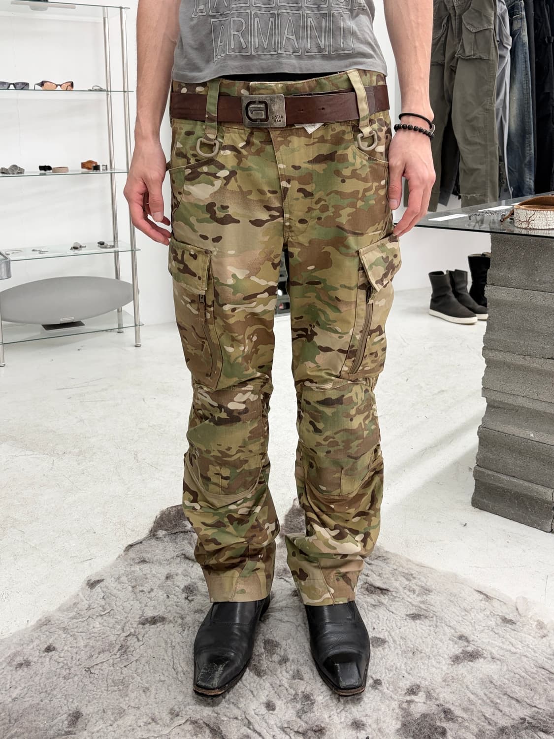 vintage 카모 바이커 카고 팬츠 상품이미지1