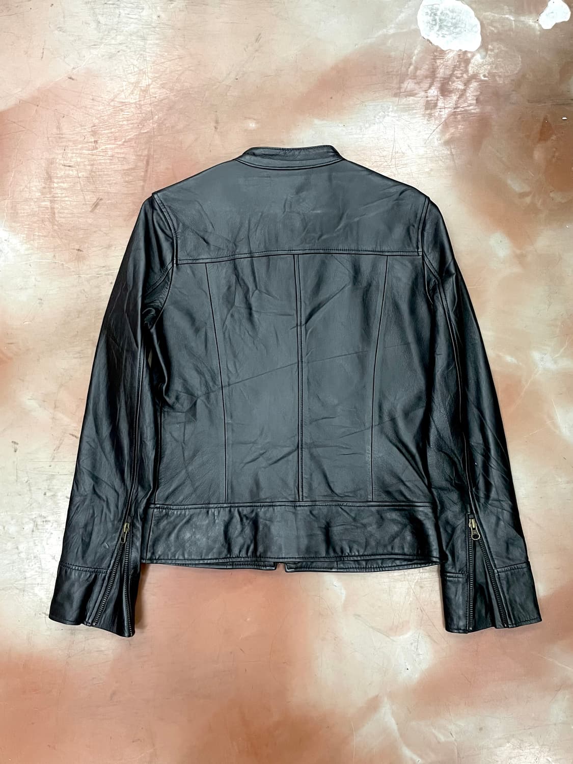  Black Leather slim fit Jacket 상품이미지5