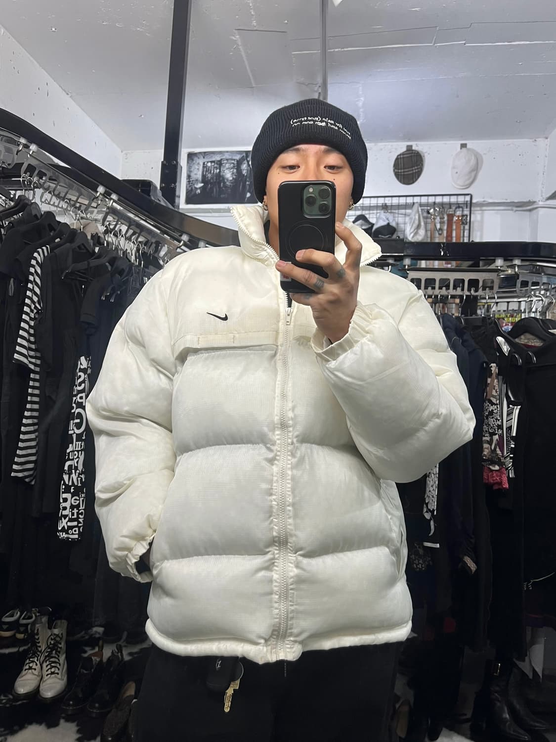 나이키 오버핏 화이트 패딩 상품이미지1