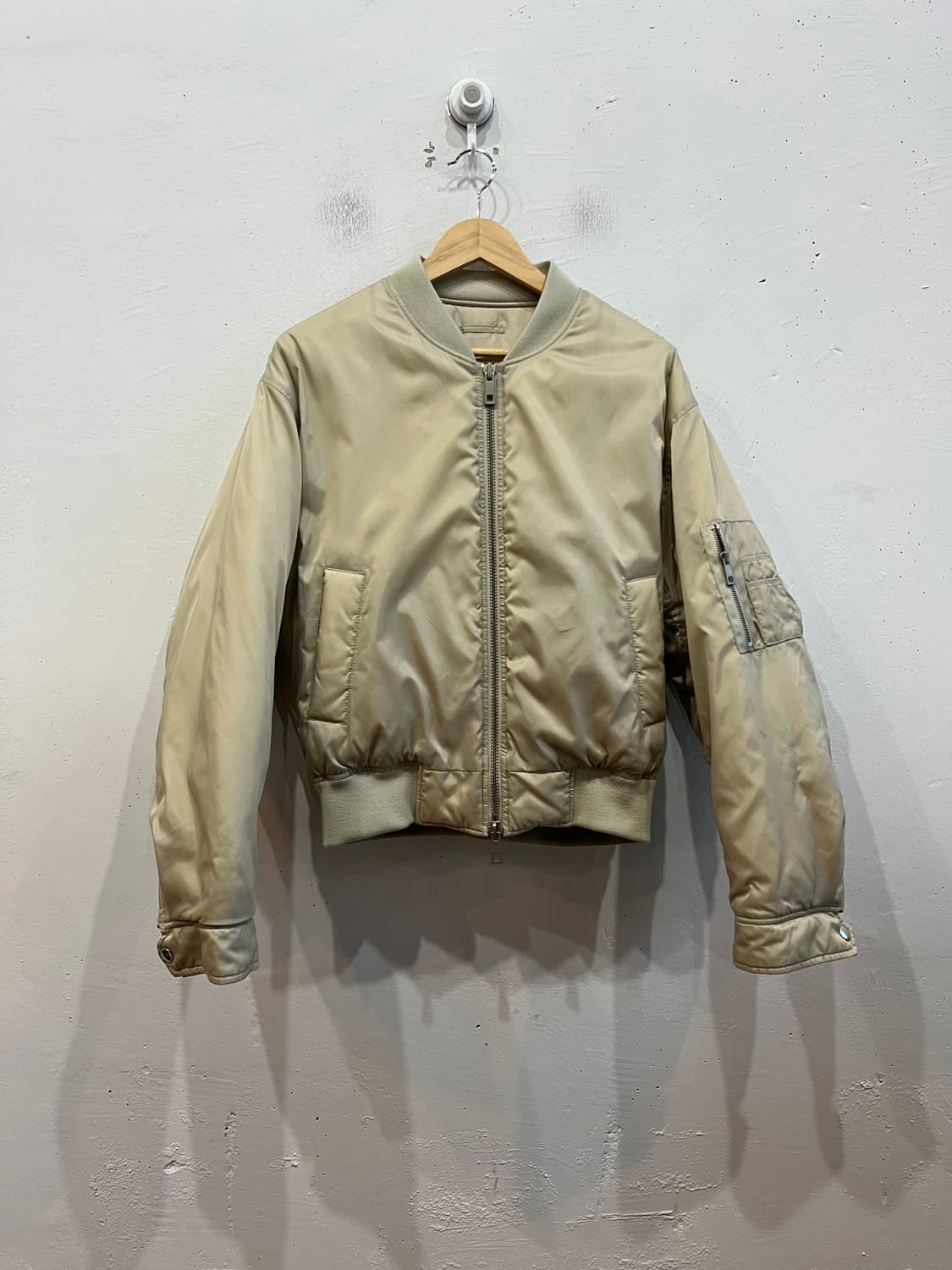 COOR 쿠어 오버핏 MA-1 플라이트 자켓 크림베이지 M 상품이미지1