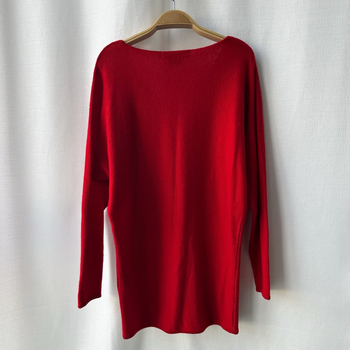 랄프로렌 100% 캐시미어 브이넥 니트 스웨터 레드 S 상품이미지7