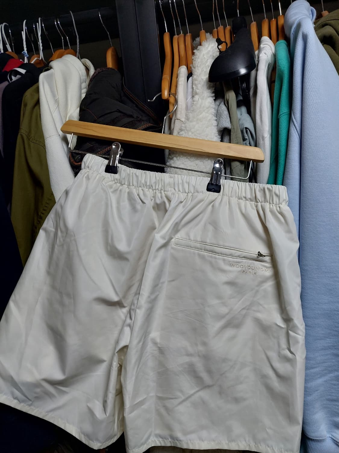 우영미 아이보리 반바지 스윔쇼츠 새제품 46 밴딩 상품이미지3