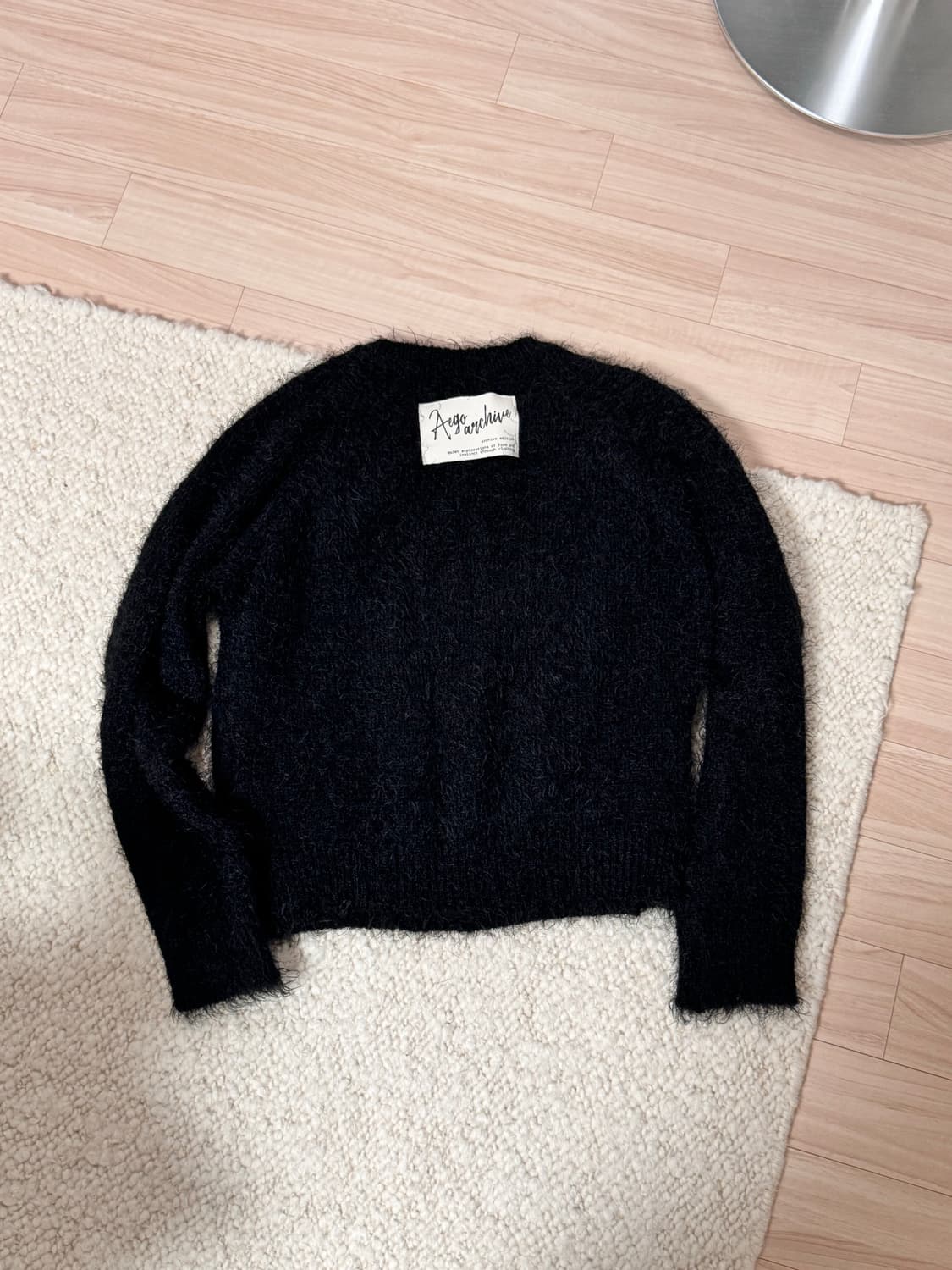 이고프리덤랩 캔버스 태그 라운드 니트 블랙 상품이미지3