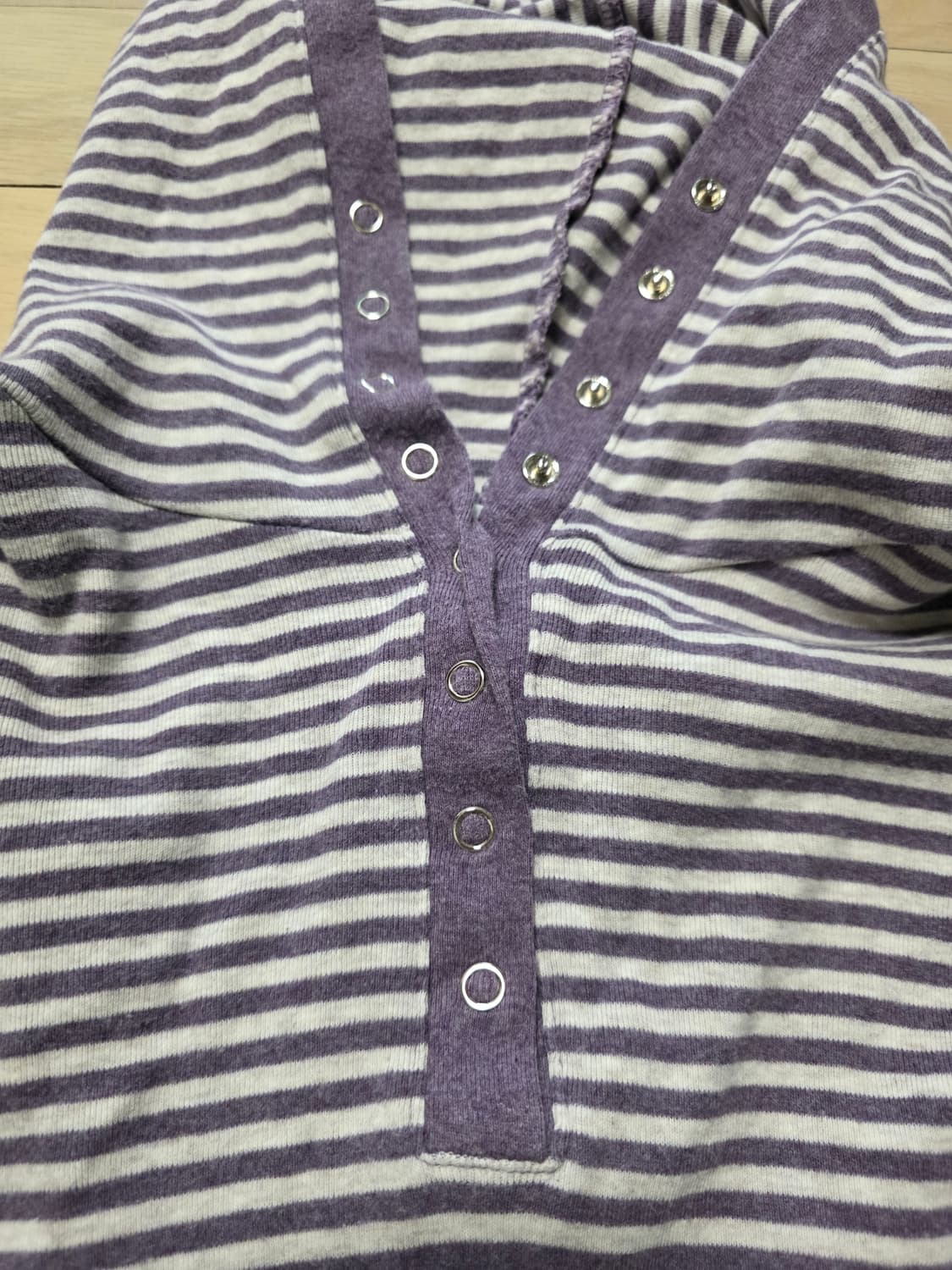 보라색 버튼 후드 긴팔 티셔츠 y2k 상품이미지2