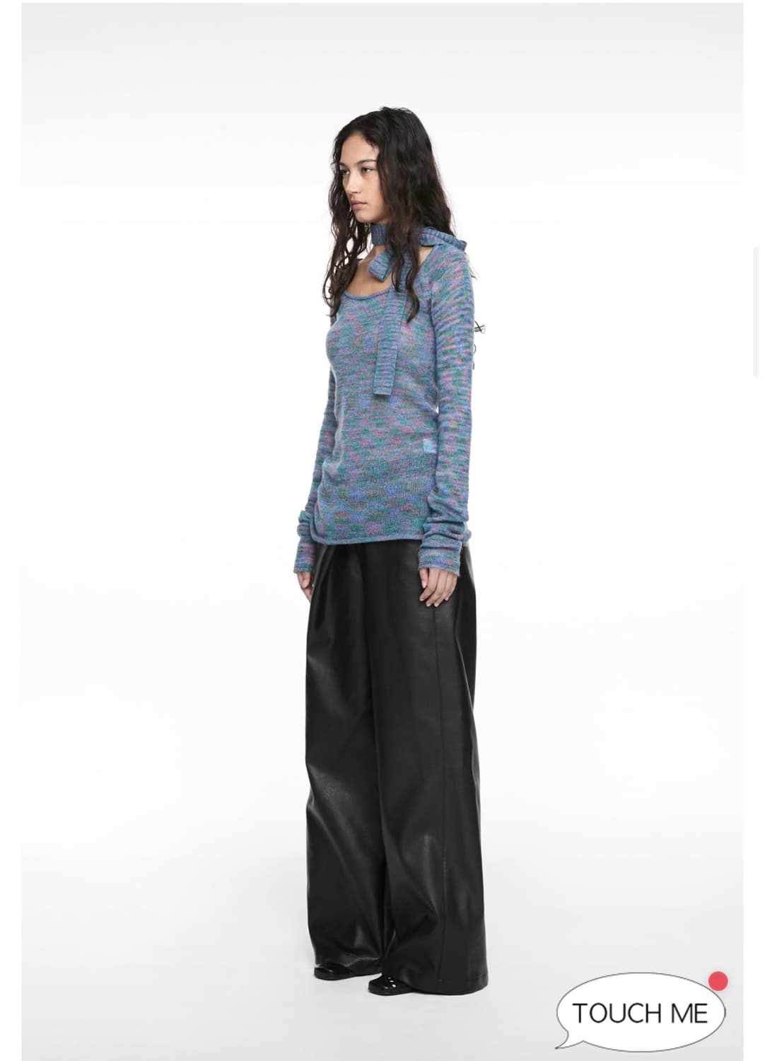 NACHE mixed muffler knit blue (새상품) 상품이미지3