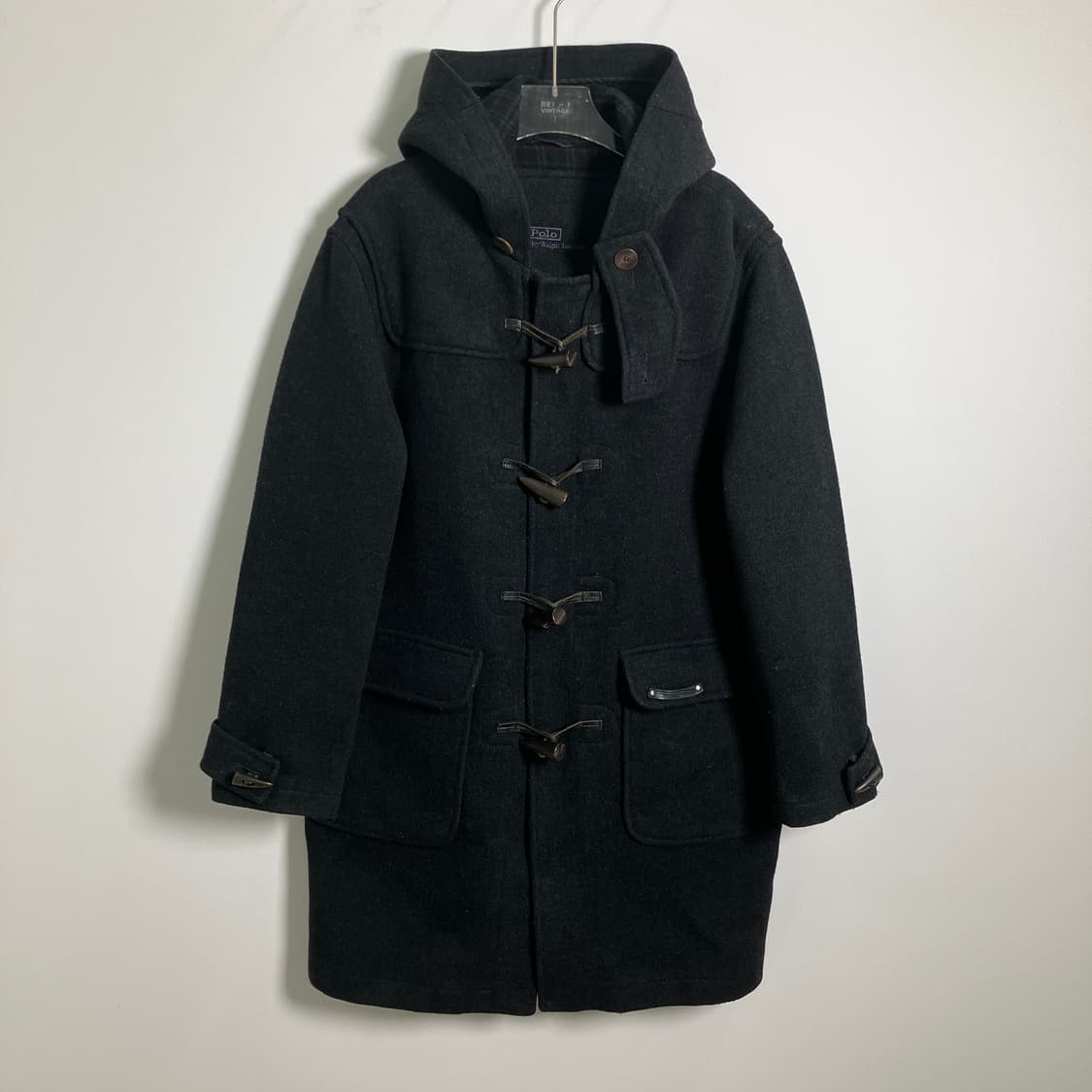 폴로 랄프로렌 차콜 울 후드 더플 코트  상품이미지1