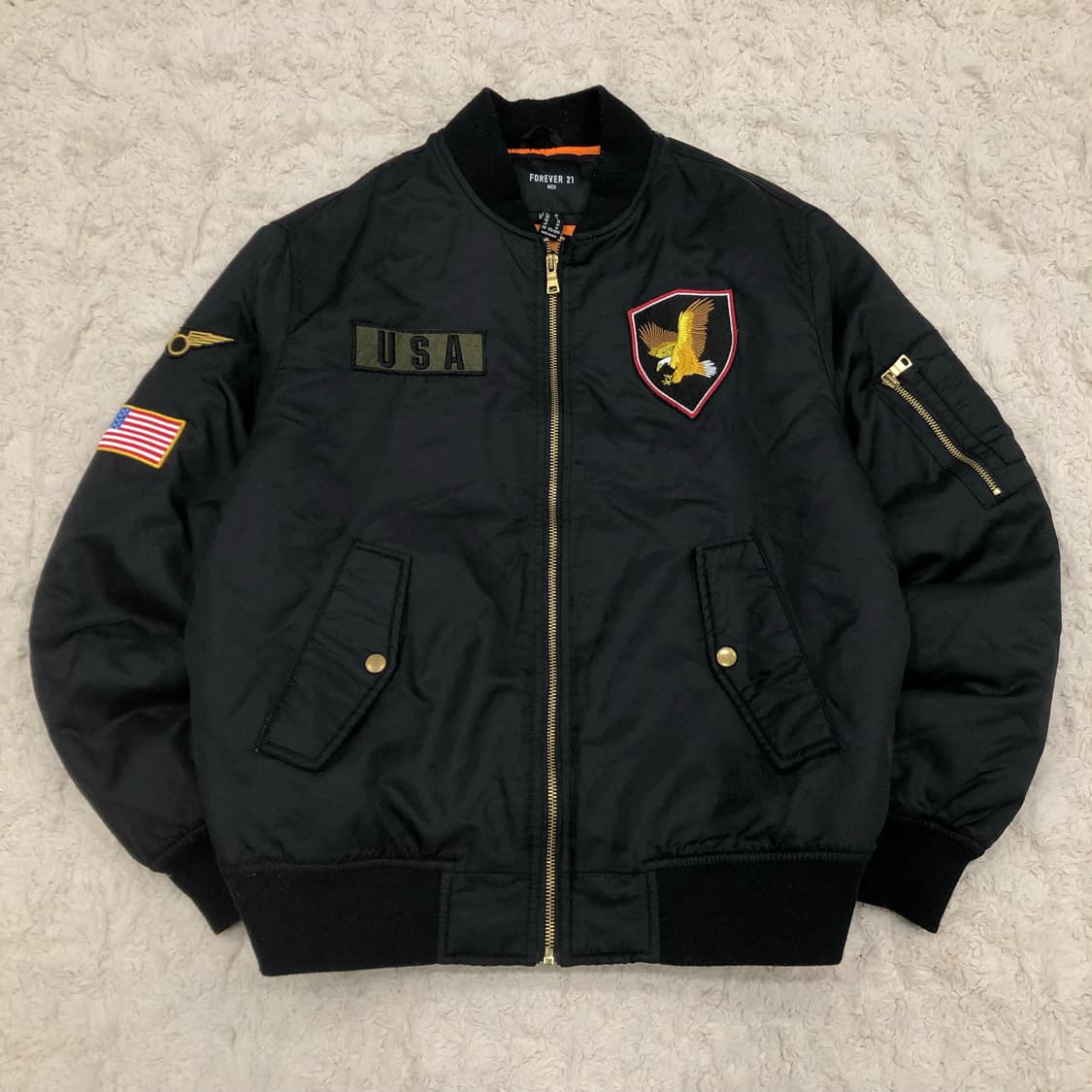 포에버21 USA 성조기 플라이트 MA-1 봄버 항공점퍼 자켓 상품이미지1