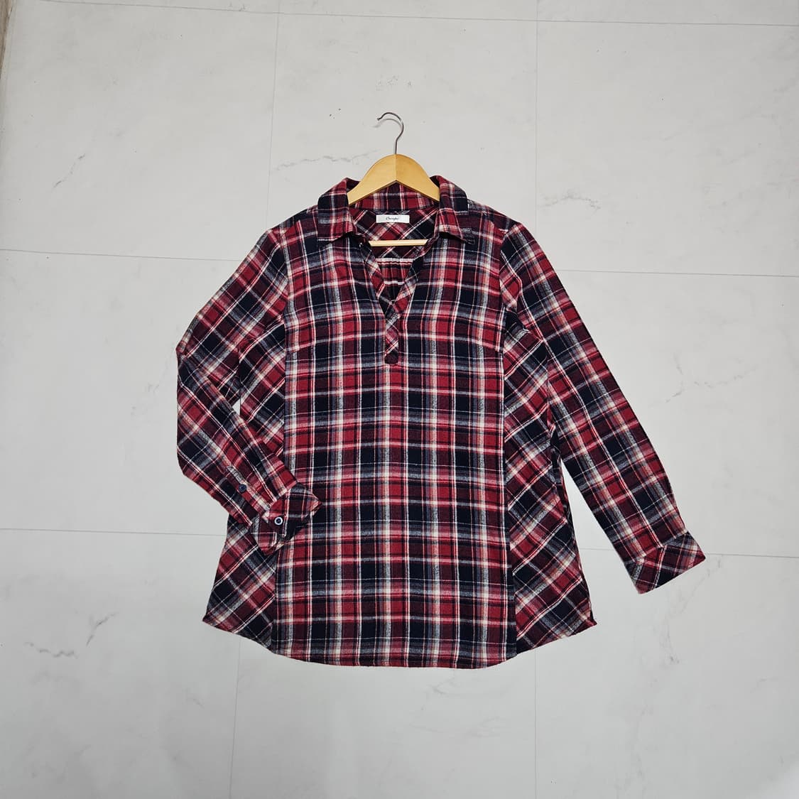 Oscope JPN 일본빈티지 풀오버 체크 블라우스 상품이미지1