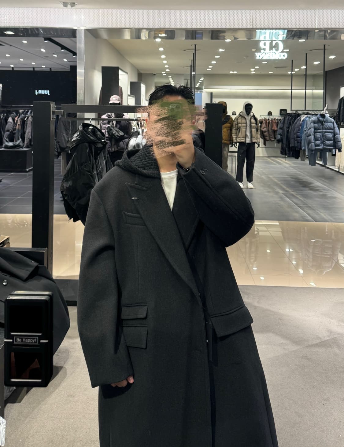 송지오옴므 24FW 옴므 니트후드 피크드 코쿤 코트 상품이미지2