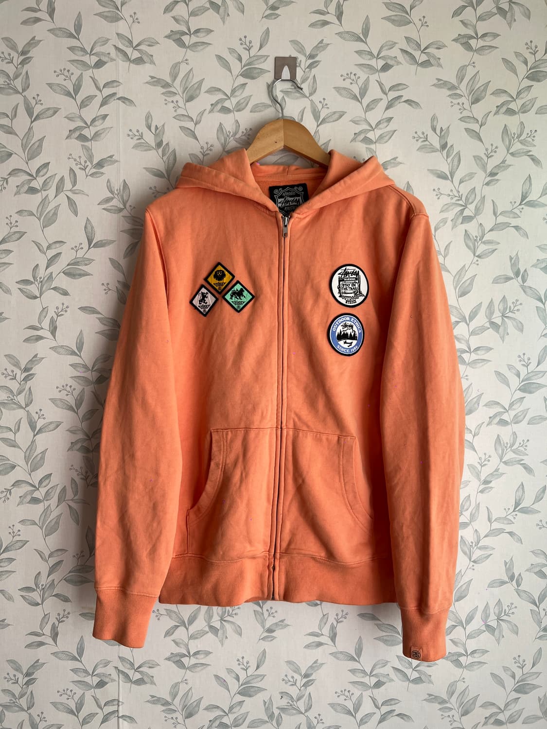 스투시 패치 워크 후드집업 오렌지 M 상품이미지1