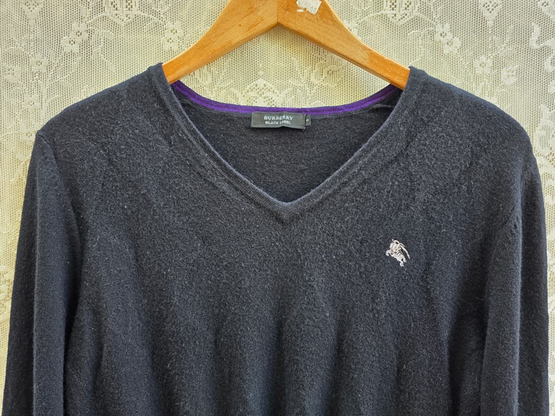 버버리 블랙라벨 아가일 브이넥 니트 상품이미지2