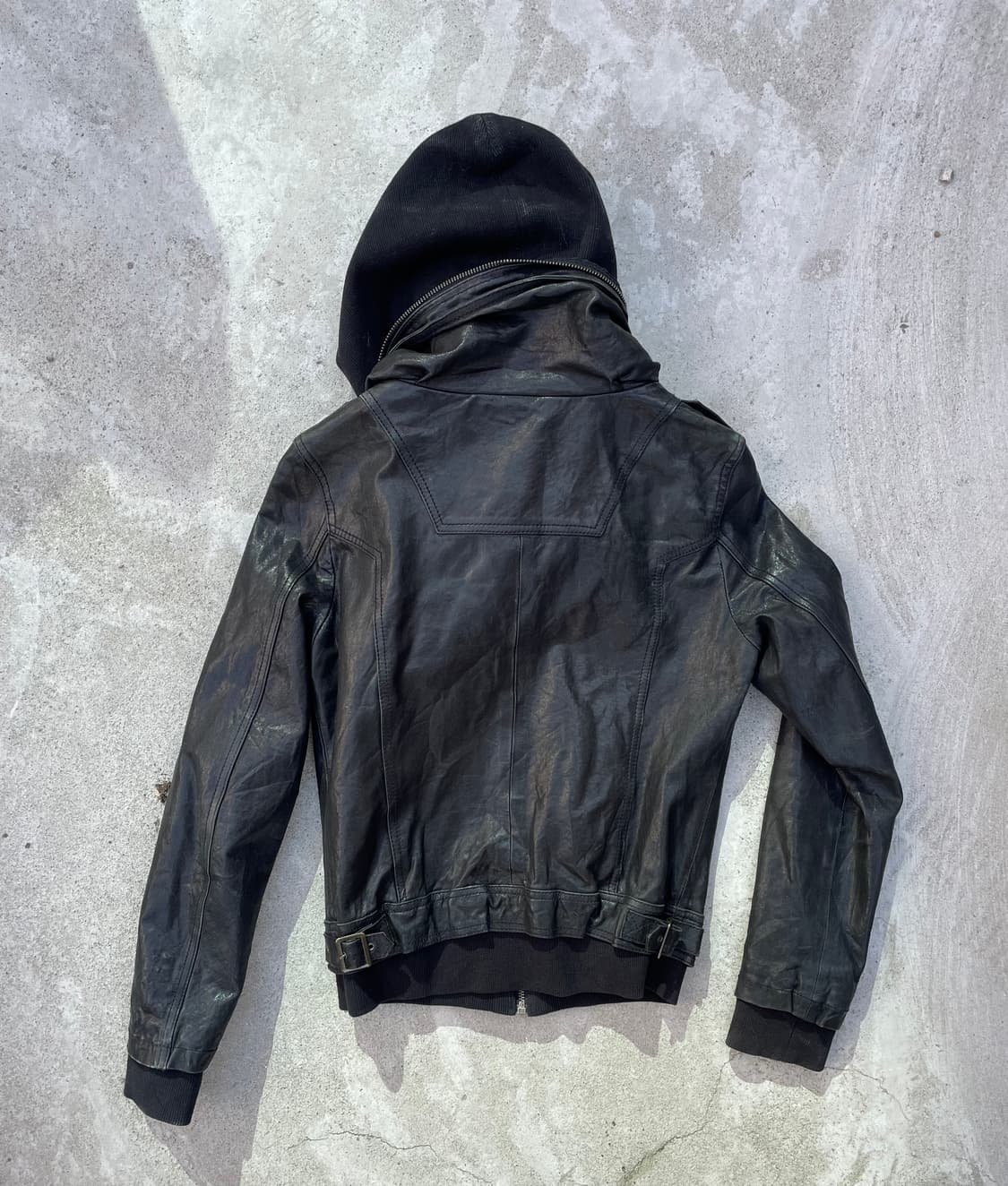 쉽스킨 후디드 레더 자켓 상품이미지2