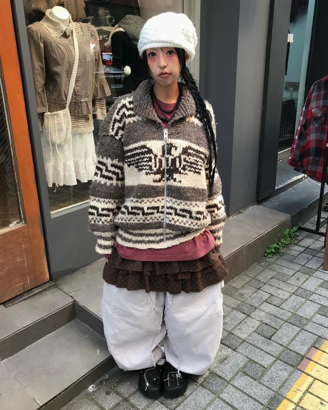 Vintage Cowichan Knit Zip-Up 상품이미지1