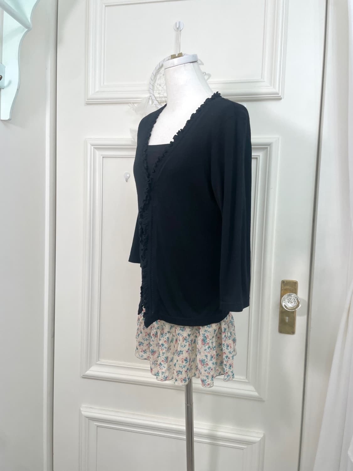 beige flower pattern banding skirt 상품이미지7